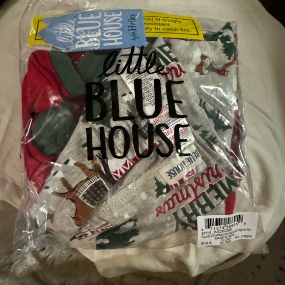 Christmas farm pajamas Little Blue House by Hatley size 8 NWT - Picture 4 of 4